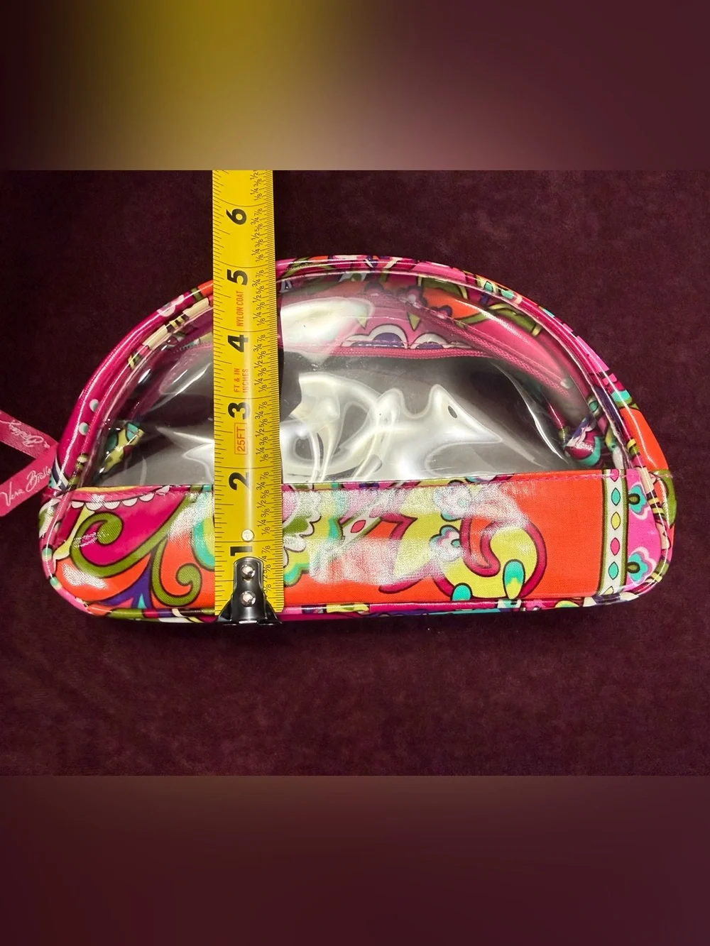 Vera Bradley Clear Cosmetic Duo in Pink Swirls